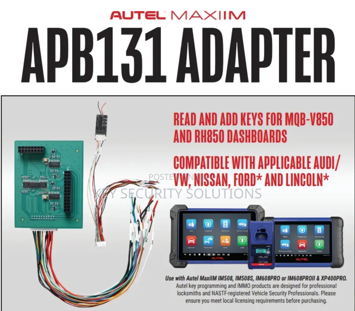 Autel Maxim Apb131 Adapter - Adapter To Read And Add Keys