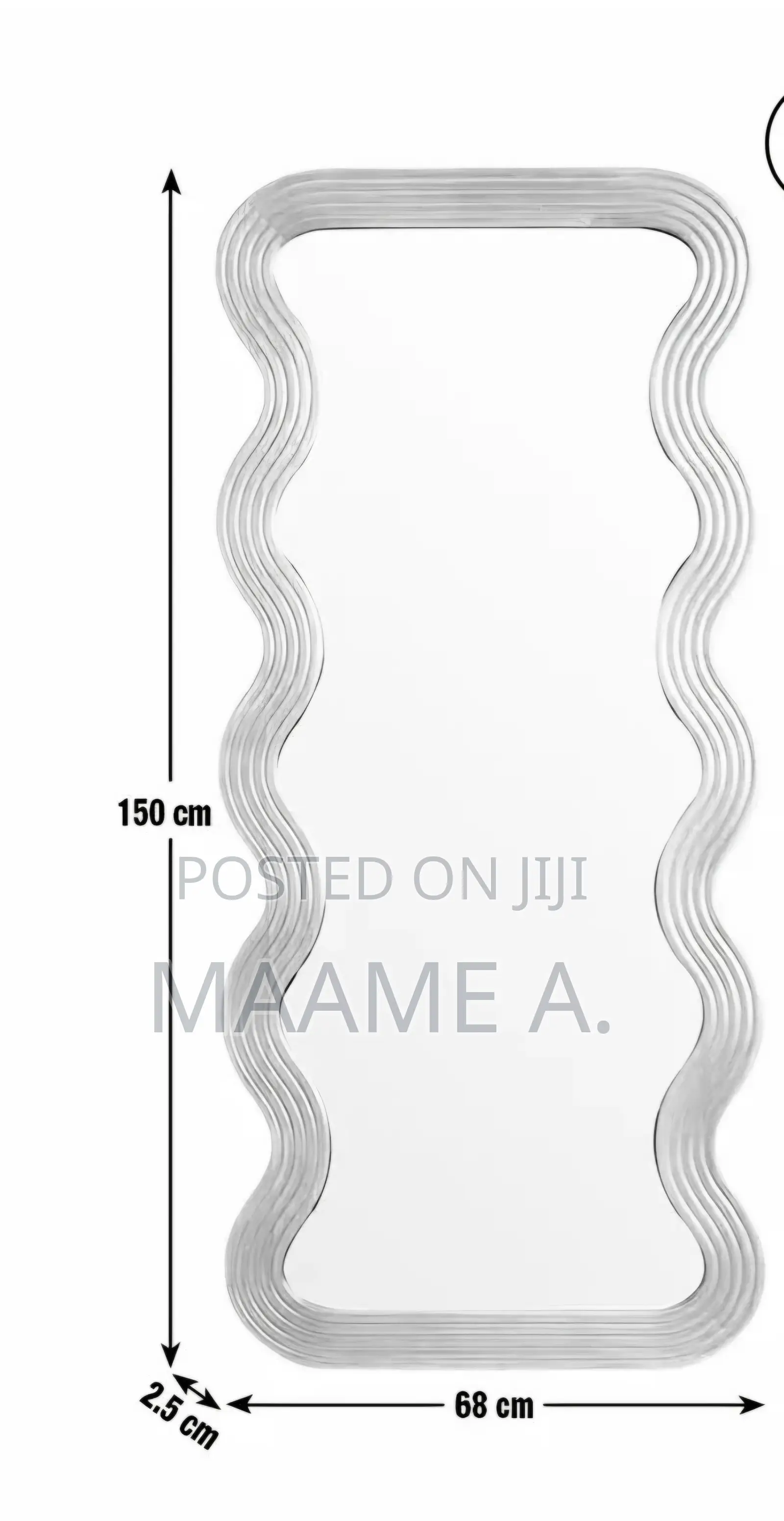 Habitat Wavy Wooden Full Length Wall Mirror - 150x68cm