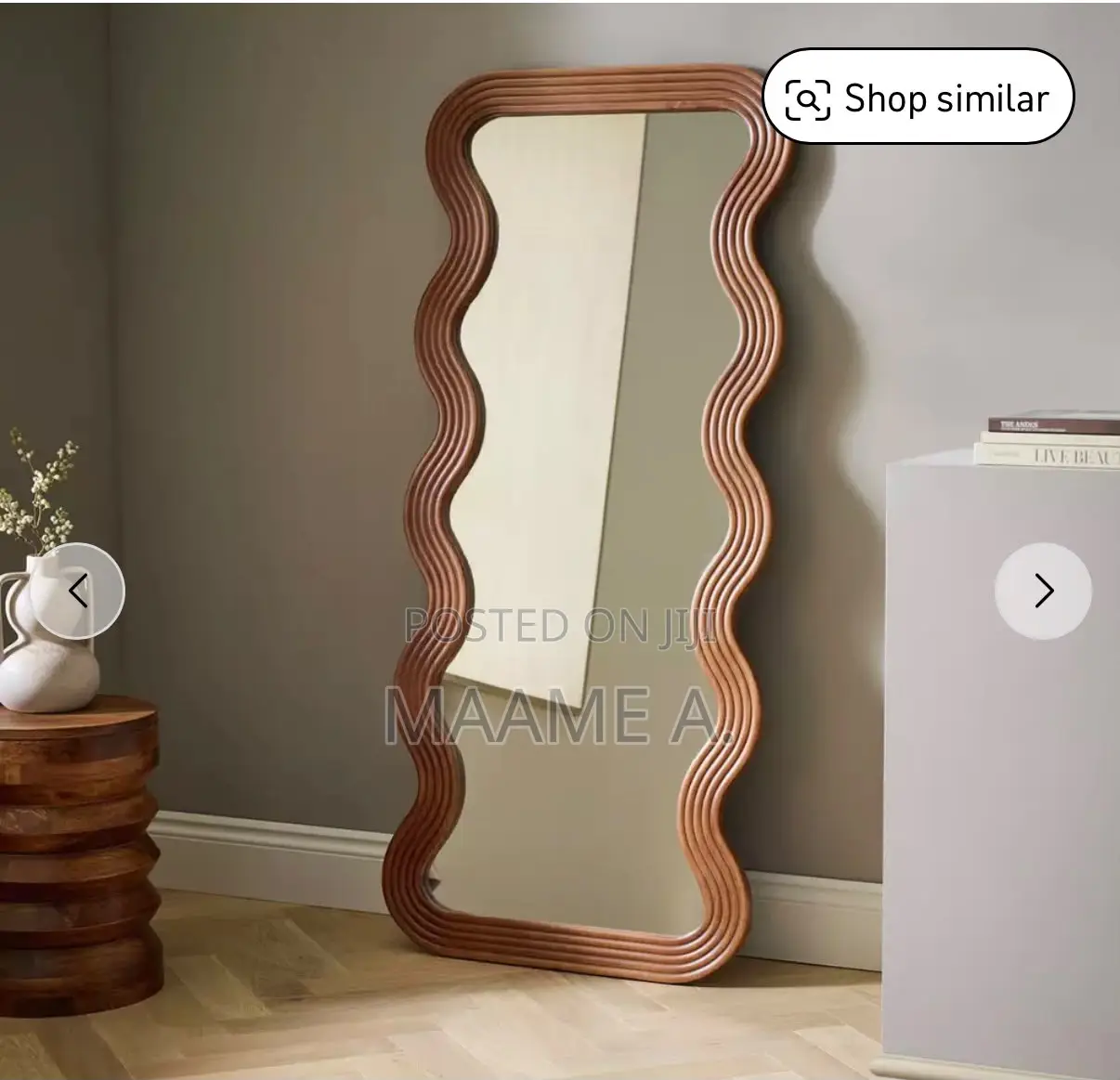 Habitat Wavy Wooden Full Length Wall Mirror - 150x68cm