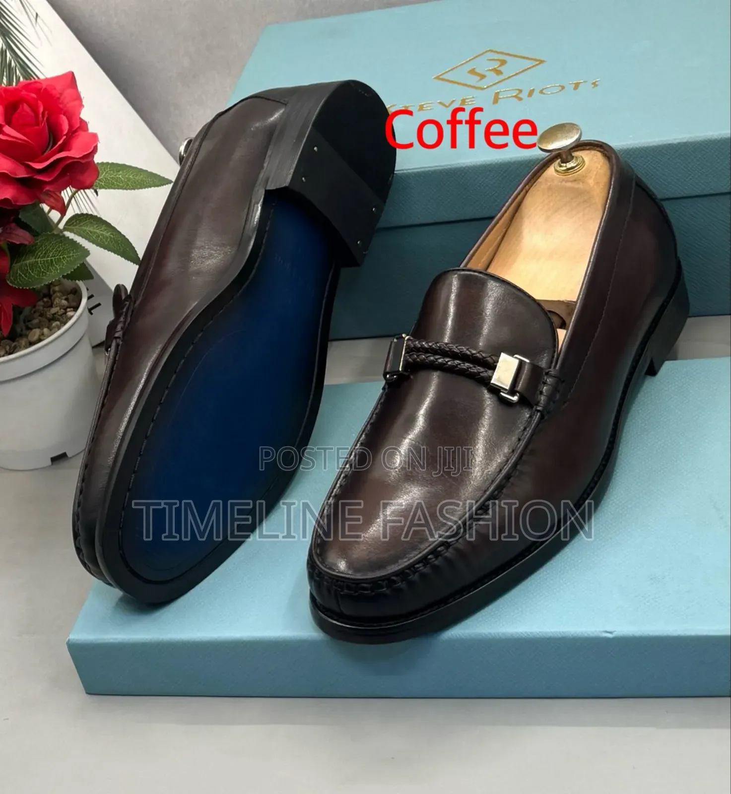 Coffee Brown Steve Riot Men's Casual Easy Wear Shoes