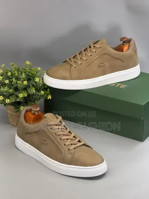 Lacoste Beige Colour Men's Casual Lace Up Sneakers