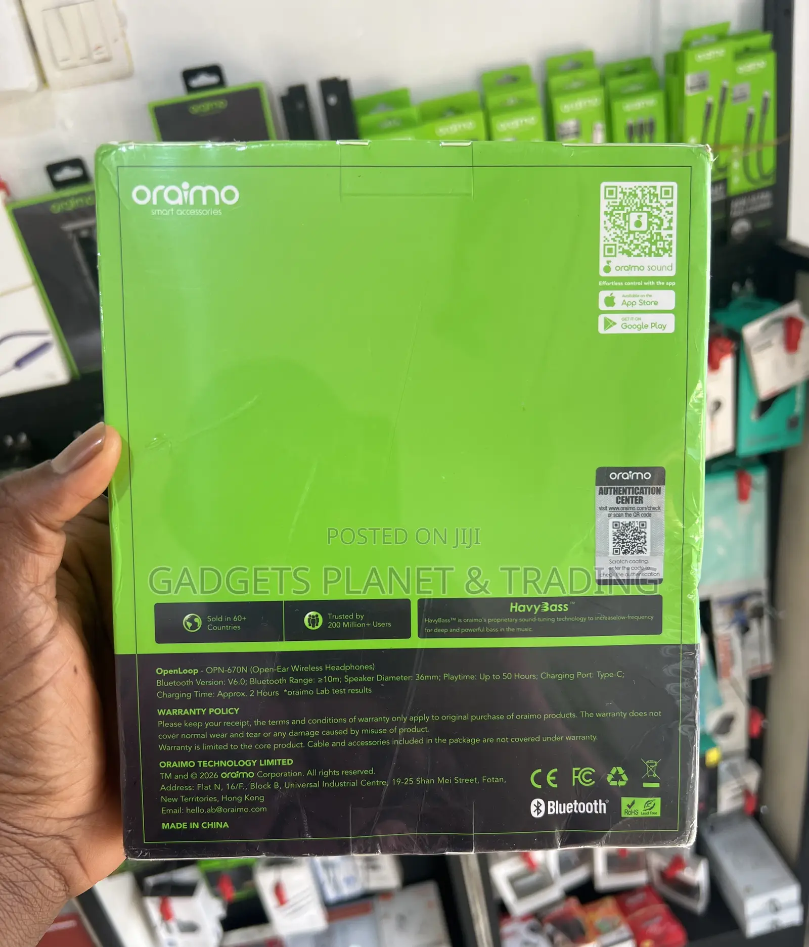 Oraimo Openloop 50h Long-Lasting Open-Ear Wireless Headphones