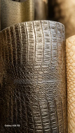Premium Crocodile Embossed Leather Fabric – Luxury Upholstery Material