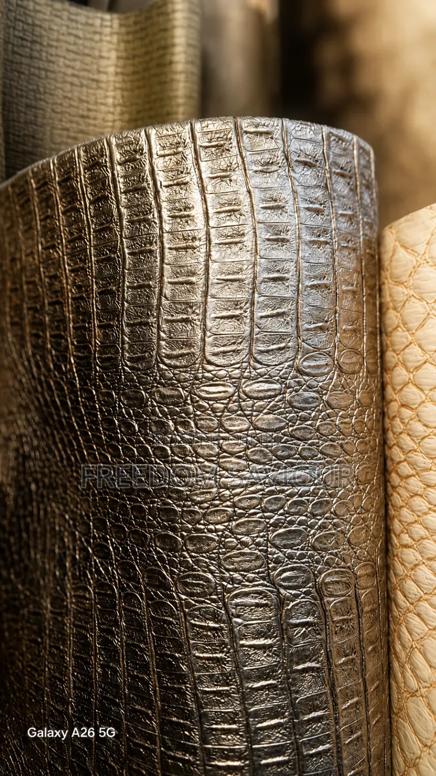 Premium Crocodile Embossed Leather Fabric – Luxury Upholstery Material