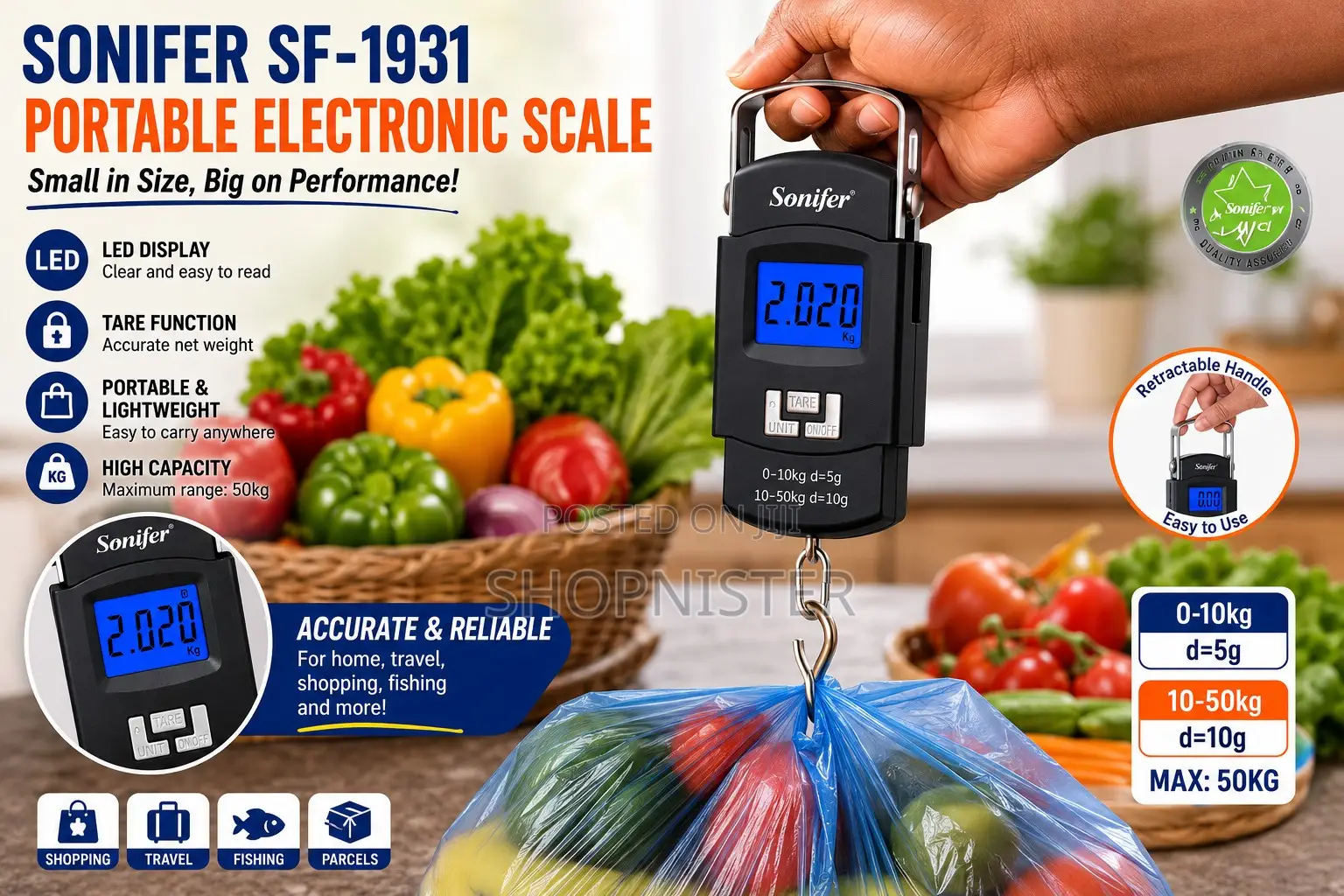 50kg Electronic Luggage Weighing Scale