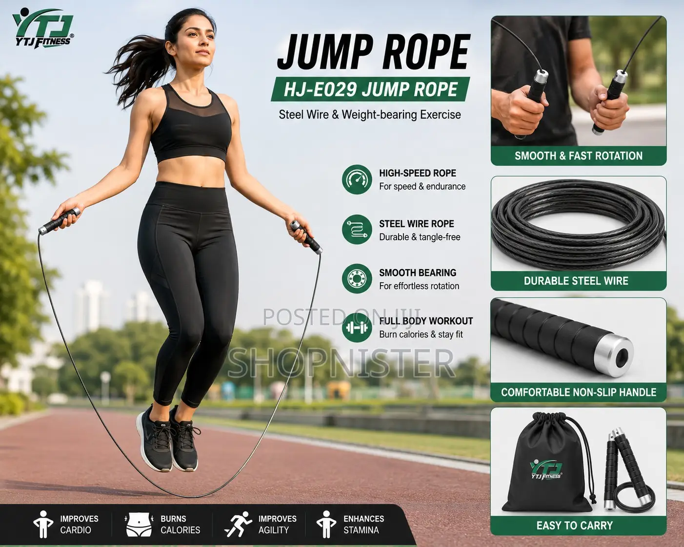 Adjustable Steel Wire Skipping Rope for Fitness, Cardio Weight Loss