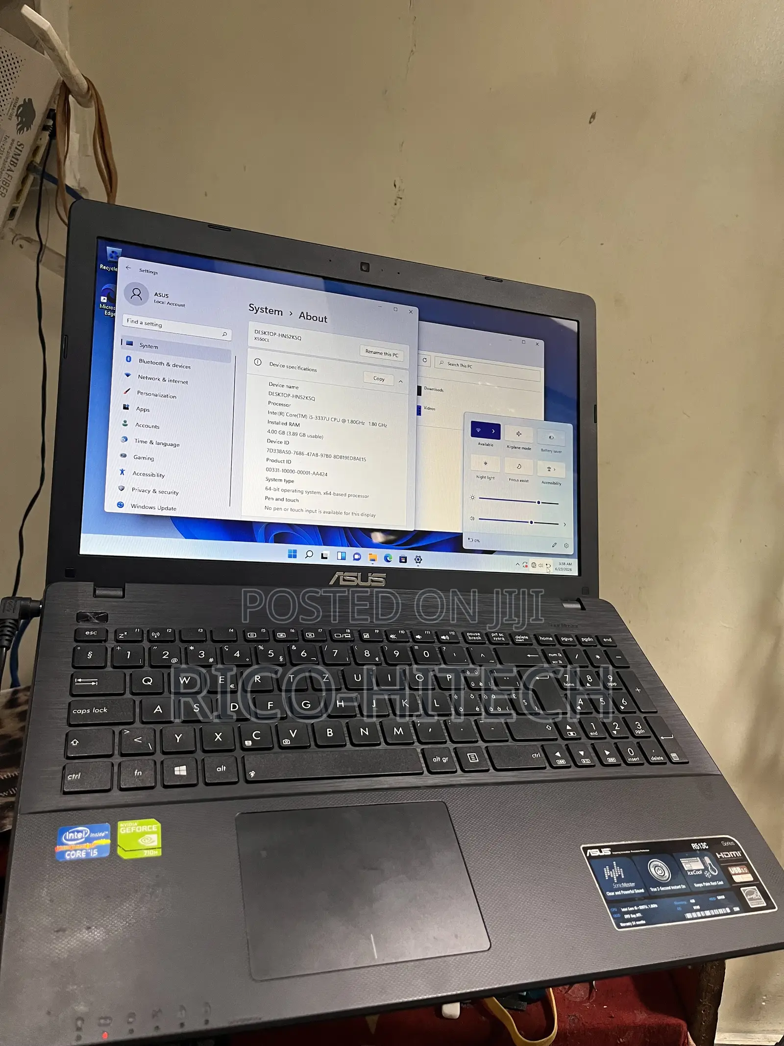 Laptop Asus R510JX 4GB Intel Core i5 HDD 500GB