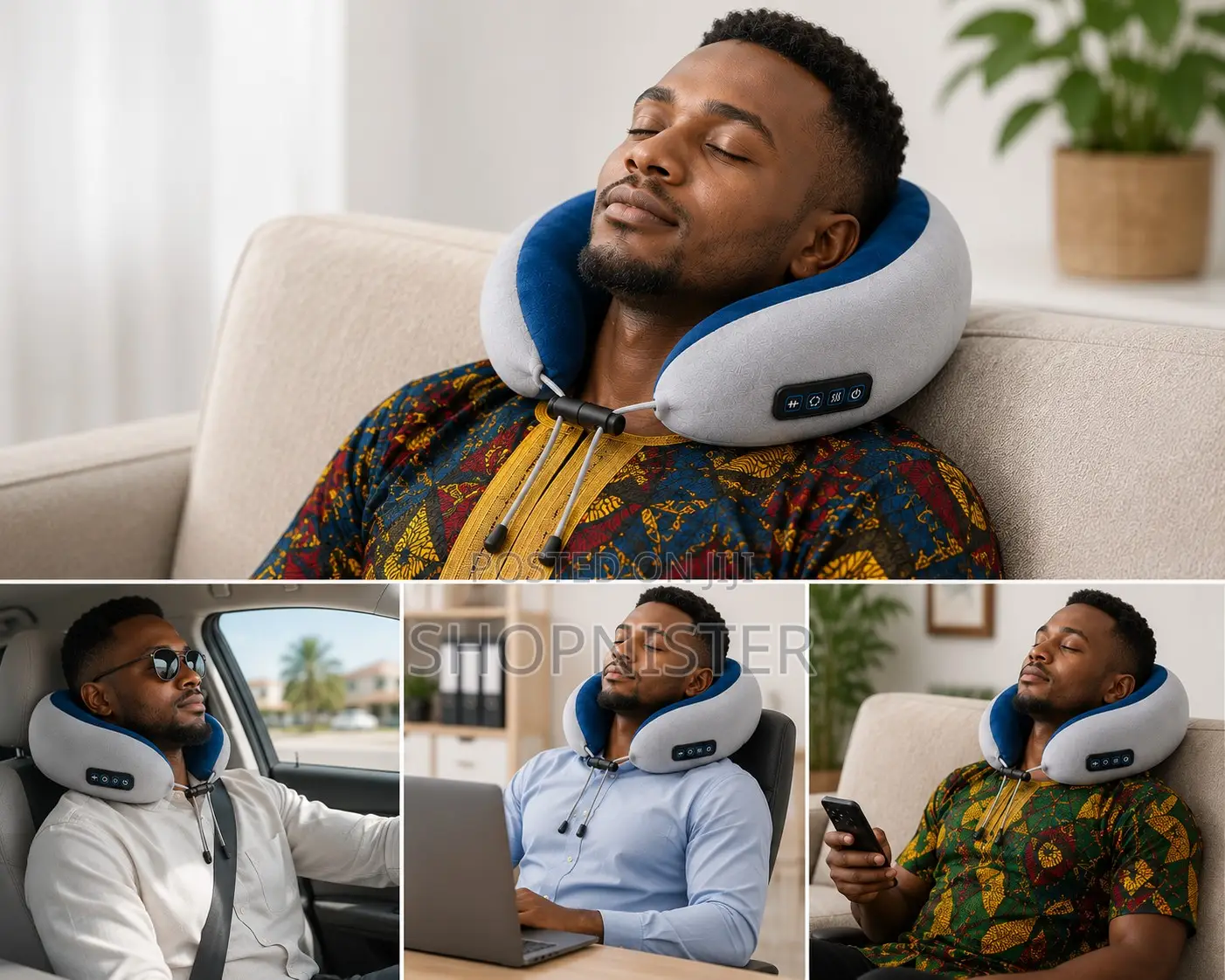 Portable U-shaped Travel Neck Massager With Vibration Heat Therapy