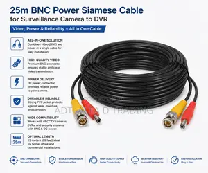 25m Bnc Power Siamese Cable For Surveillance Camera Dvr