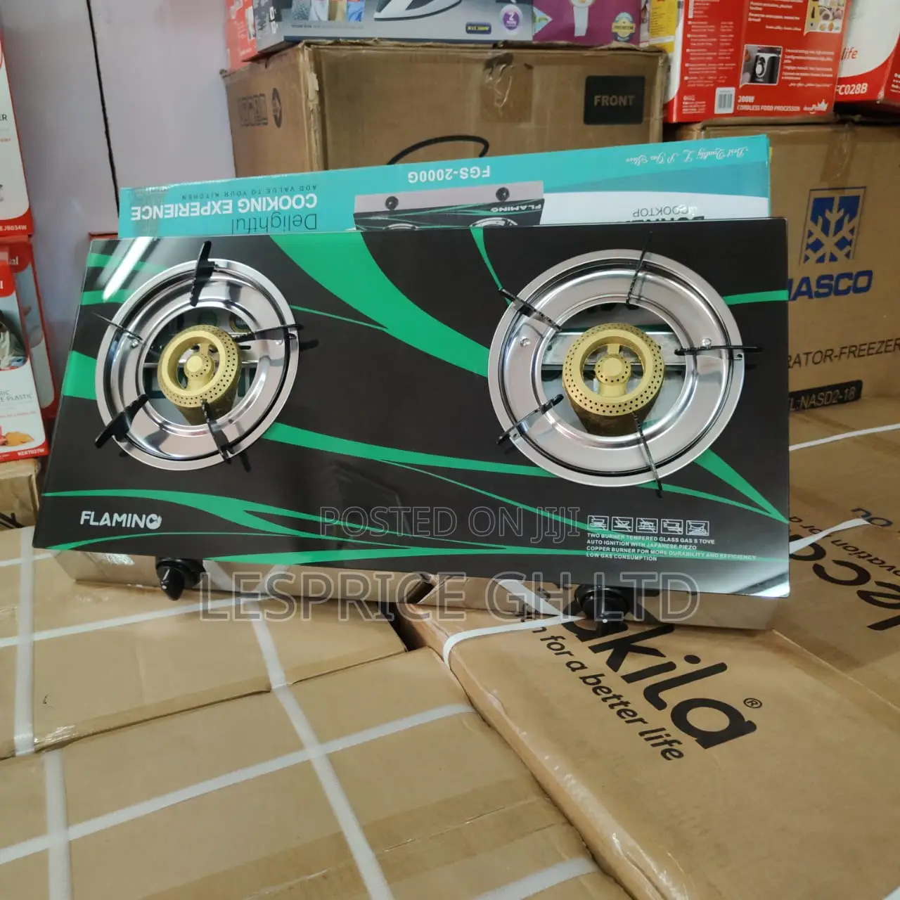 Flamino Design 2 Burner Glass Top Gas