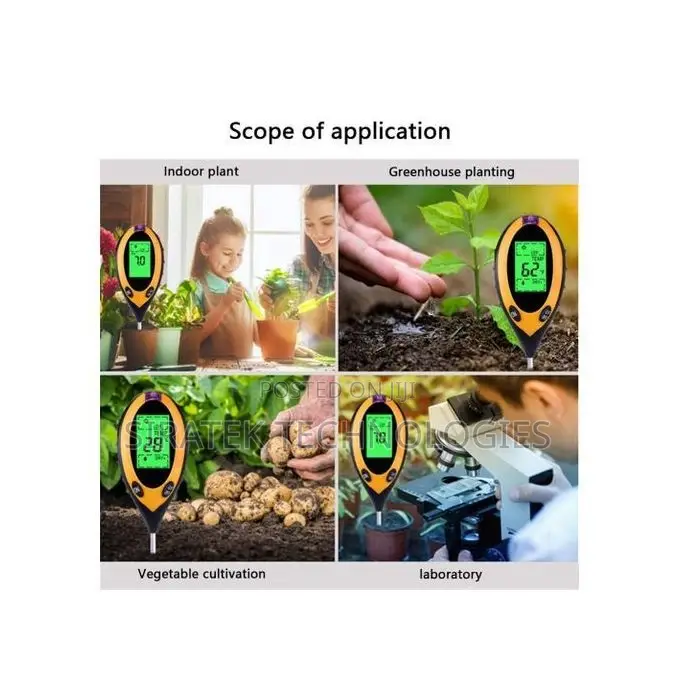 **4-in-1 Digital Soil Ph, Moisture, Temperature Light Meter**
