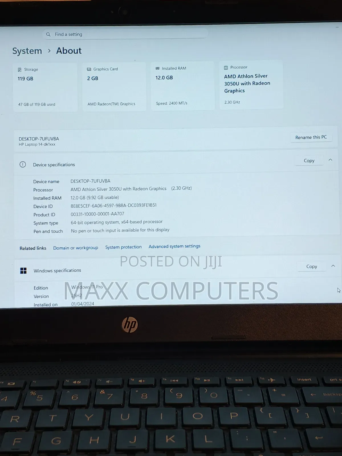 Laptop HP 14-dq1025cl 12GB AMD Ryzen SSD 128GB