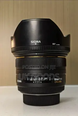 Sigma 50mm F/1.4 Ex Dg HSM Prime Lens With Lense Hood Caps for Canon