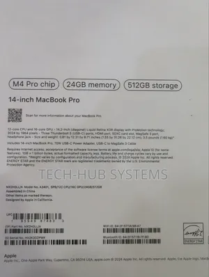 Laptop Apple MacBook Pro 2024 M4 Pro 24GB Apple M4 Pro SSD 512GB