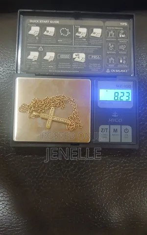 9ct Gold Solid Belcher Link Chain Cross Pendant