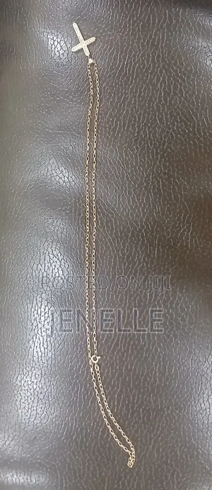 9ct Gold Solid Belcher Link Chain Cross Pendant
