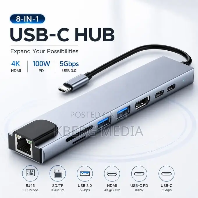 Type C to HDTV Adapter 8 in 1