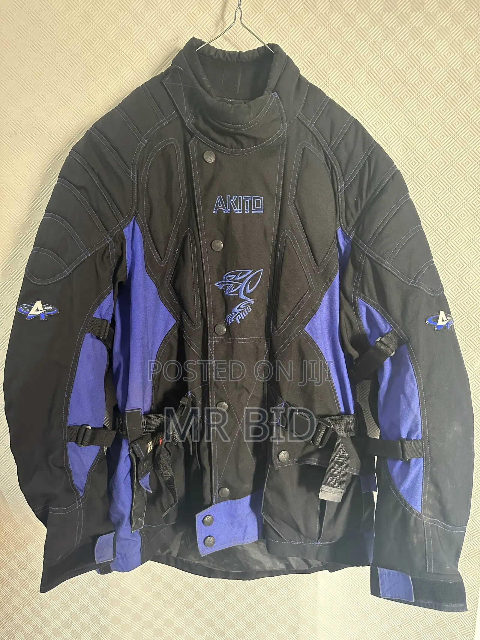 Akito Cougar Plus Motorcycle Riding Jacket – Black Blue Biker Jacket