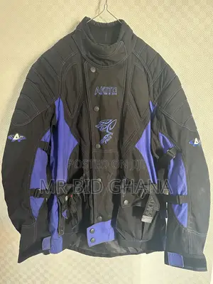 Akito Cougar Plus Motorcycle Riding Jacket – Black Blue Biker Jacket