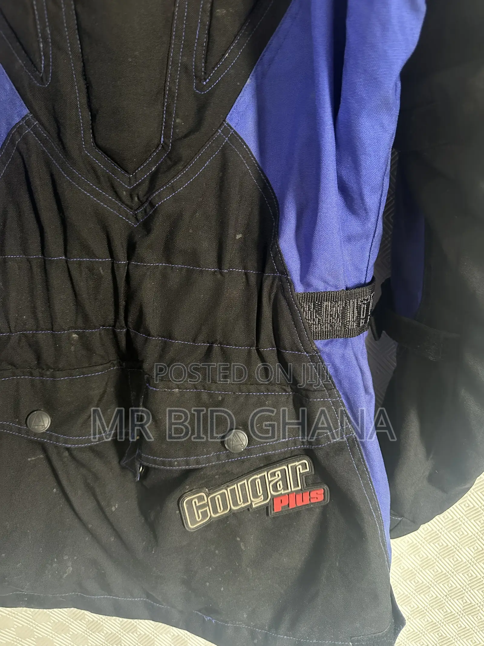 Akito Cougar Plus Motorcycle Riding Jacket – Black Blue Biker Jacket