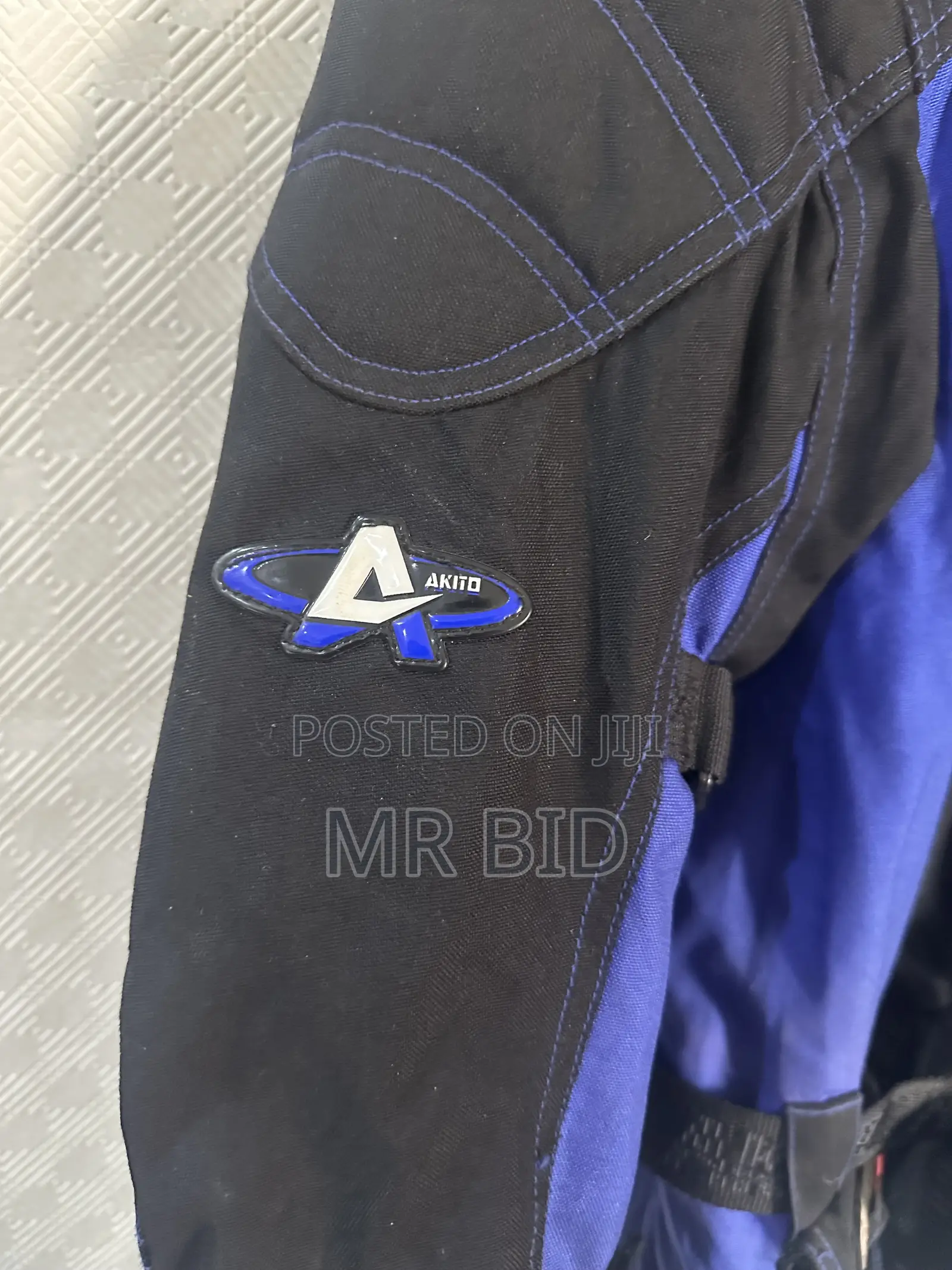 Akito Cougar Plus Motorcycle Riding Jacket – Black Blue Biker Jacket