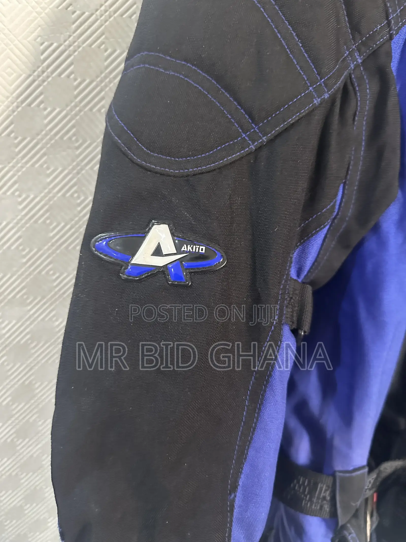 Akito Cougar Plus Motorcycle Riding Jacket – Black Blue Biker Jacket