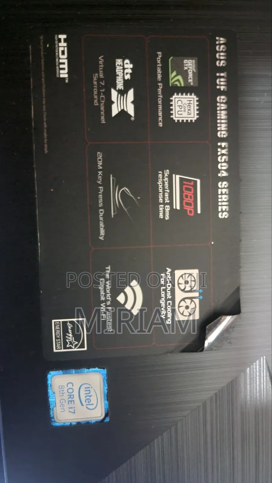 Laptop Asus TUF Gaming A15 16GB Intel Core i7 HDD+SSD 512GB