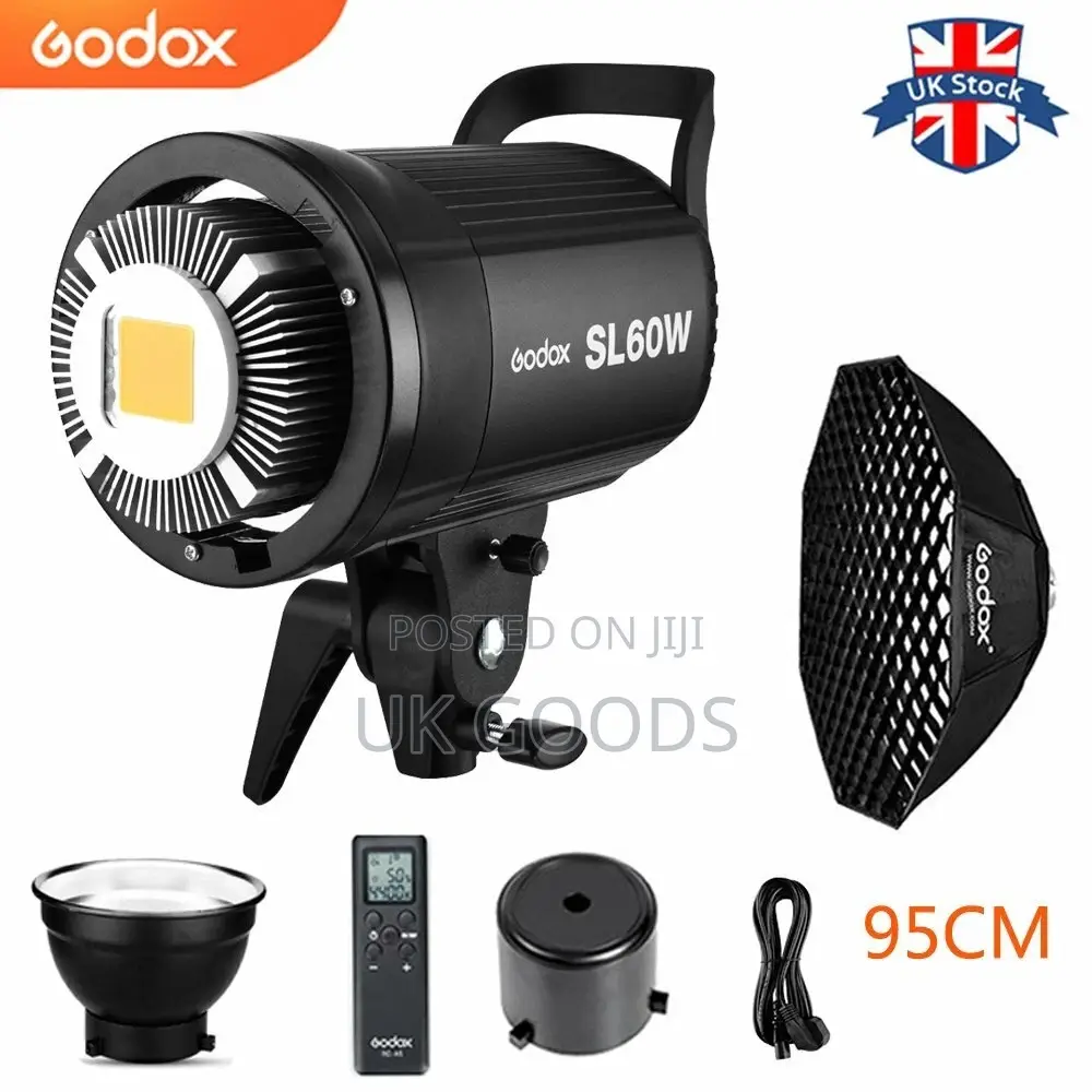 Godox 60w Sl-60w Led Video Light Lamp / 95cm Grid Bowens Softbox