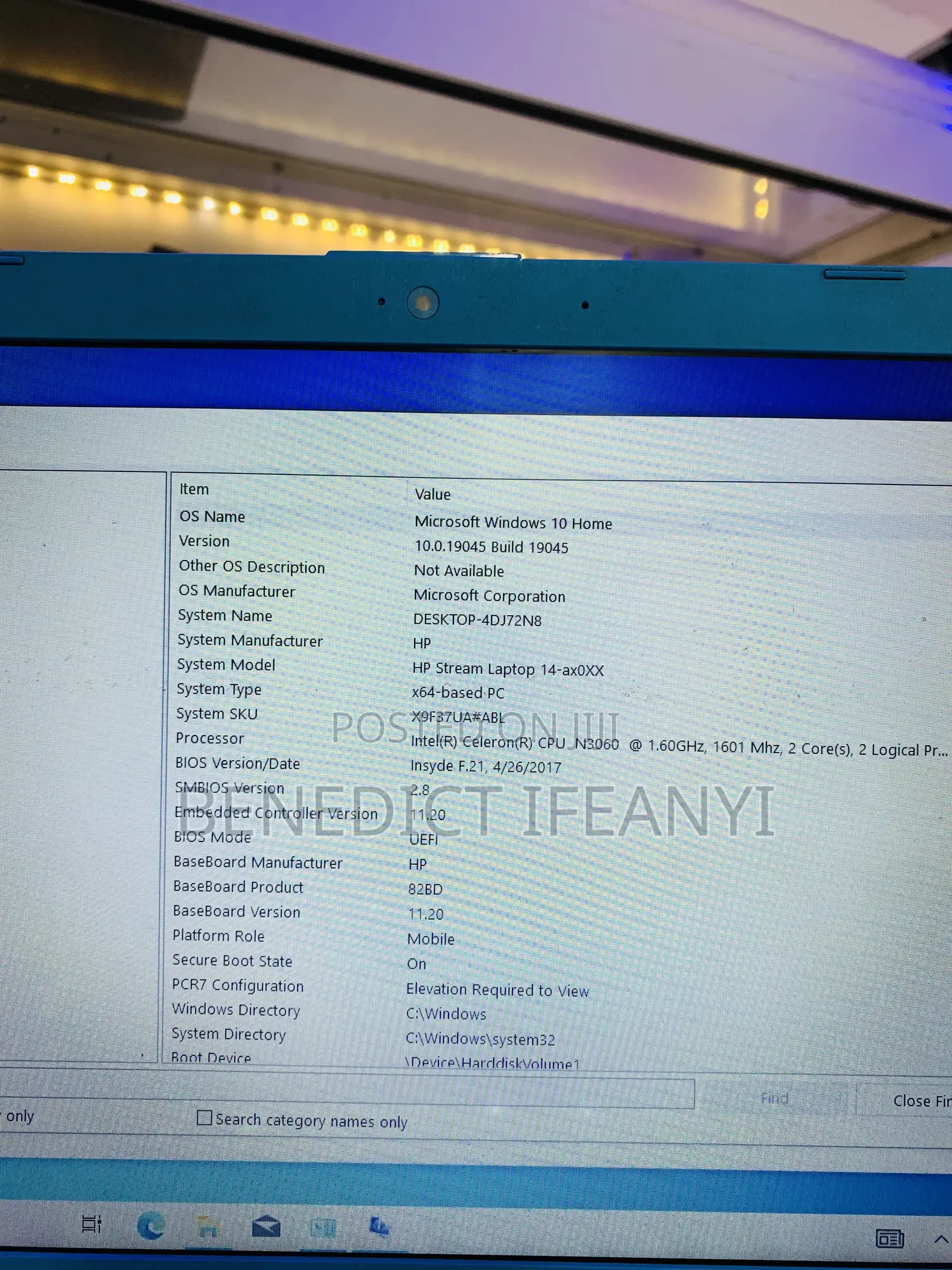 Laptop HP Stream 14 4GB Intel SSD 32GB
