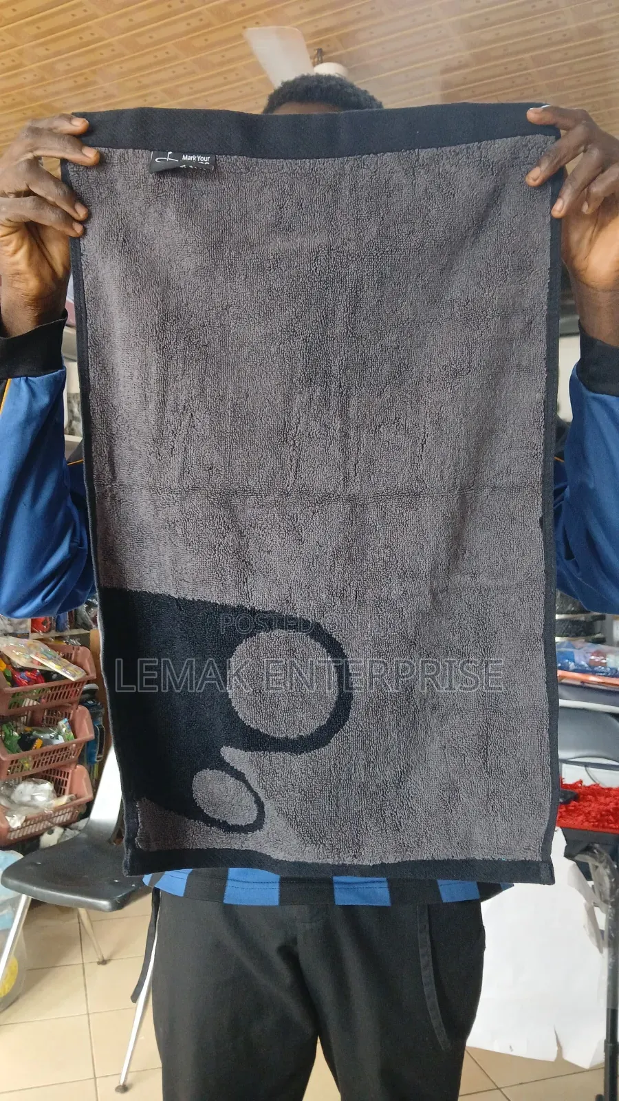 Cotton Towel Black 16"×24
