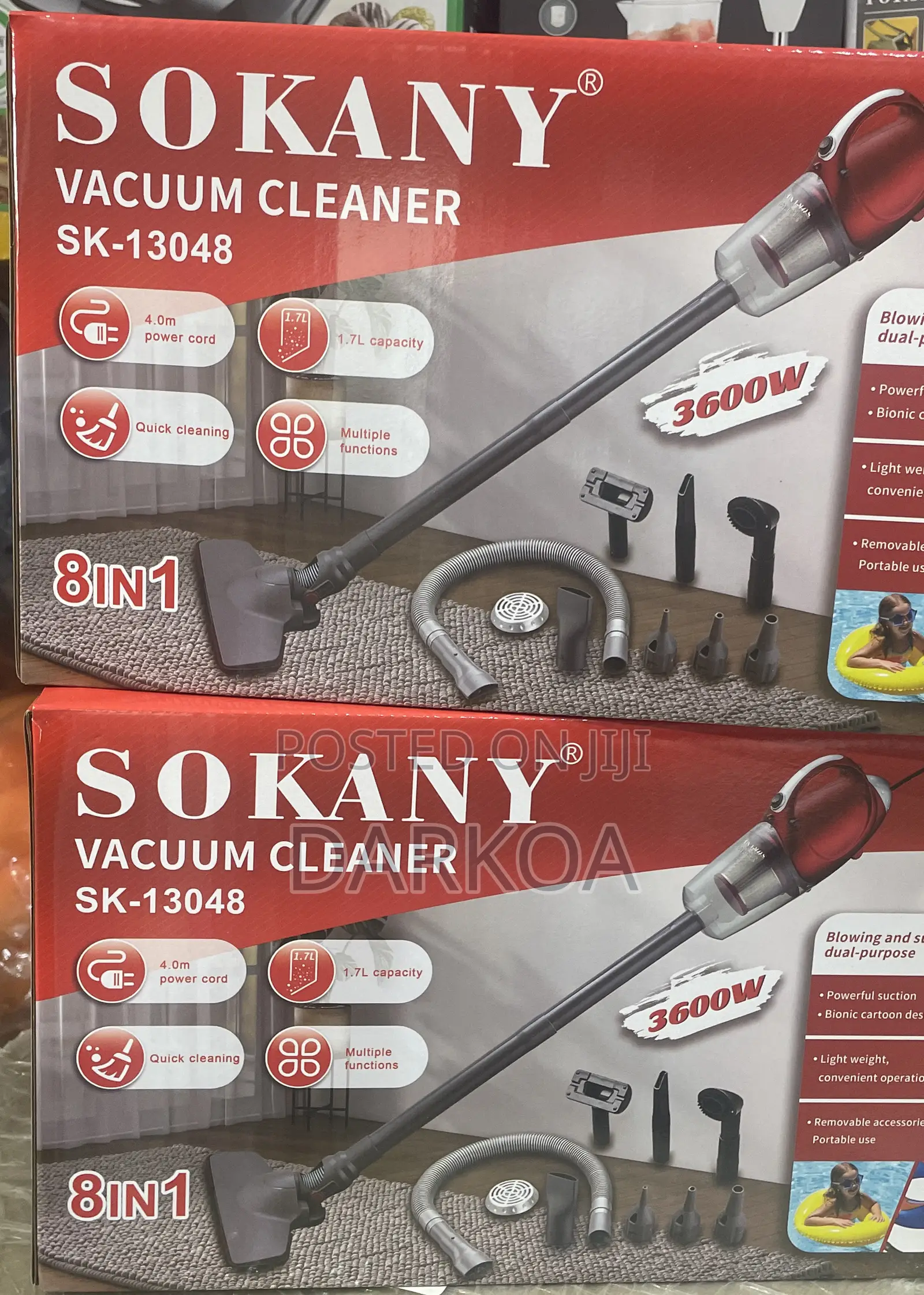Sokany 8in1 Vacuum Cleaner 3600w