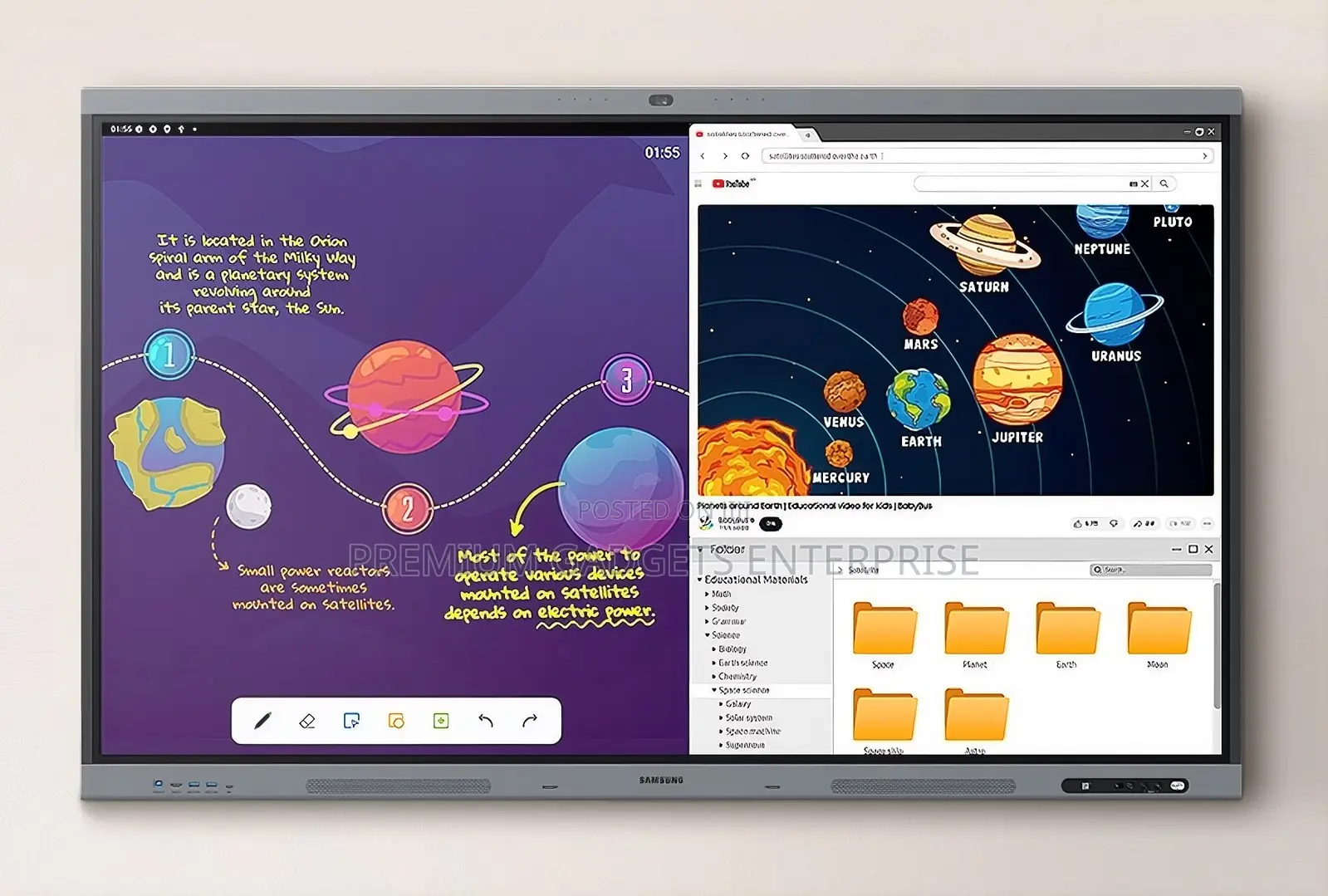 Samsung 75"|86" Flip Chart Interactive E-Board Android Built-in Camera