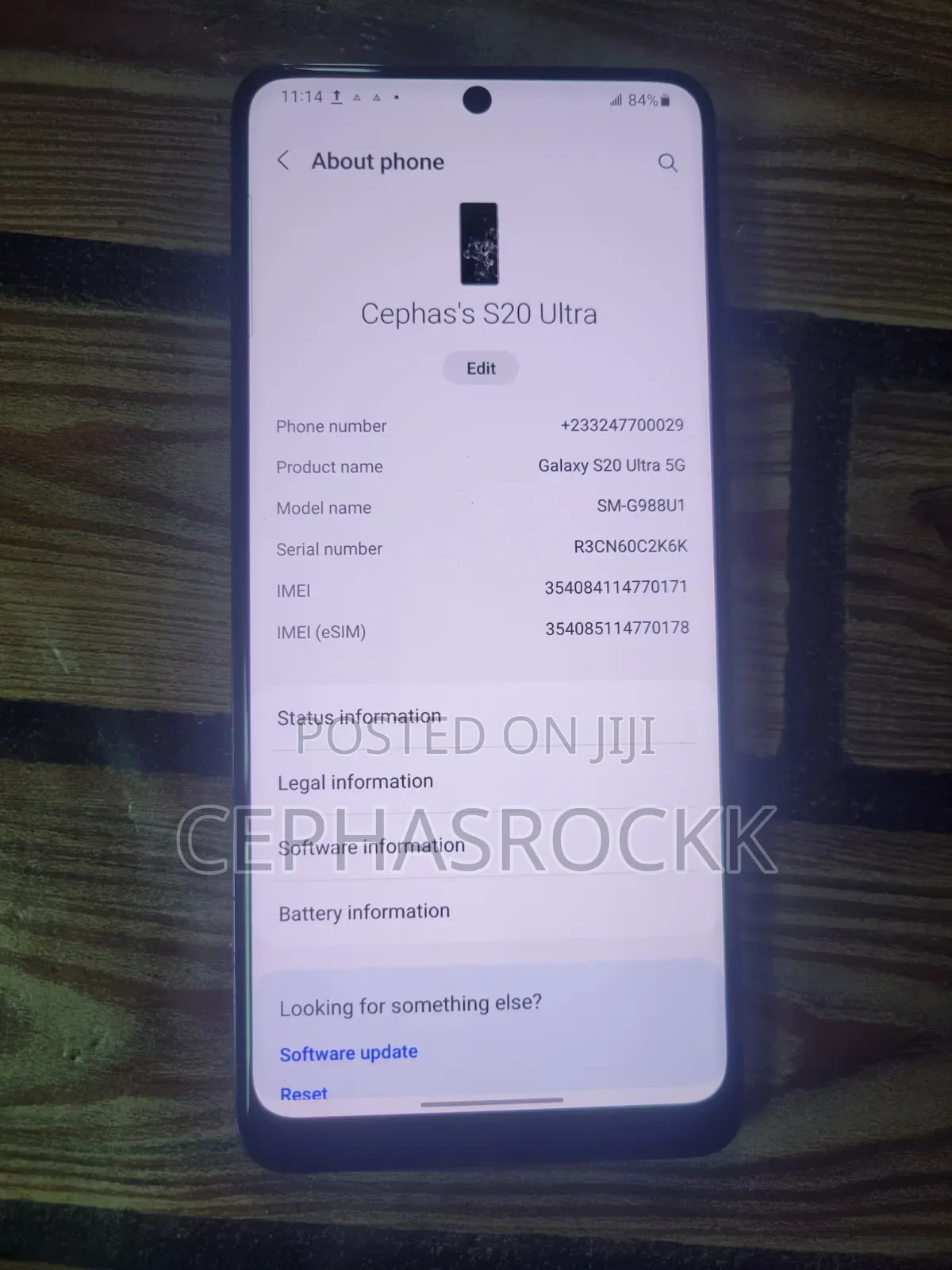 Samsung Galaxy S20 Ultra 5G 128 GB Blue