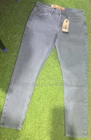 Plain Ash Grey Men’S Jeans Trousers for Sale Size 33 in Store