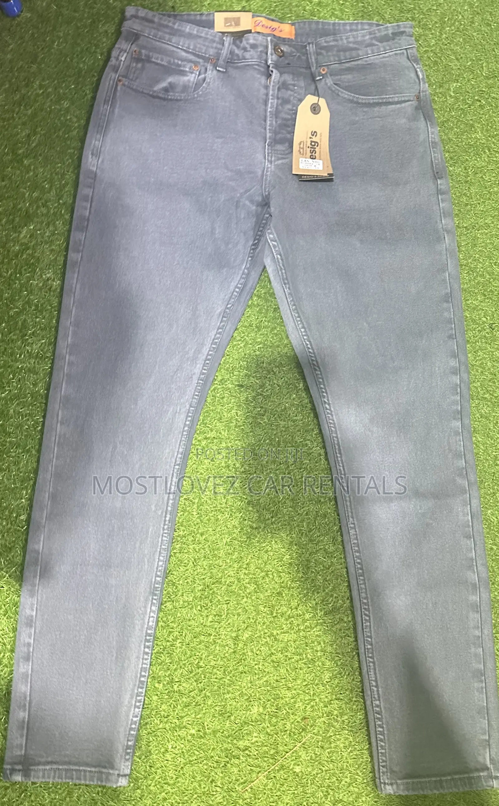Plain Ash Grey Men’S Jeans Trousers for Sale Size 33 in Store