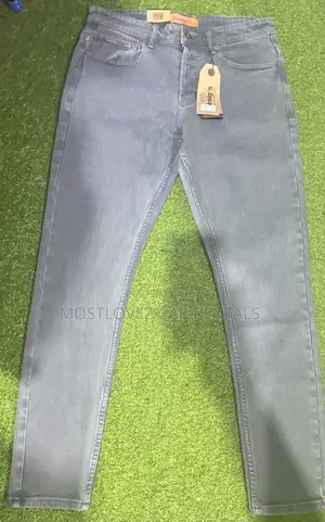 Plain Ash Grey Men’S Jeans Trousers for Sale Size 33 in Store