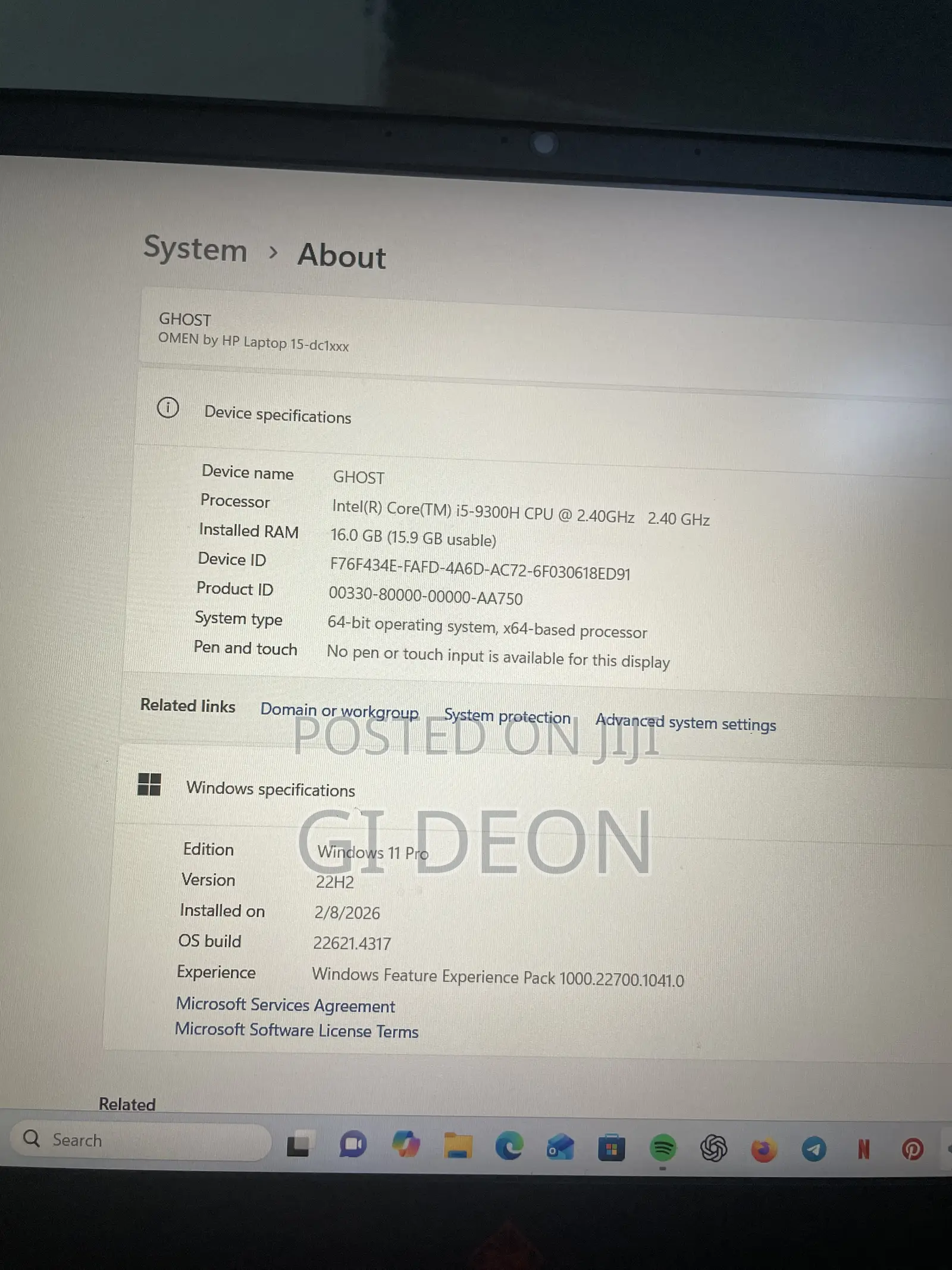 Laptop HP Omen 15 16GB Intel Core i5 SSD 500GB