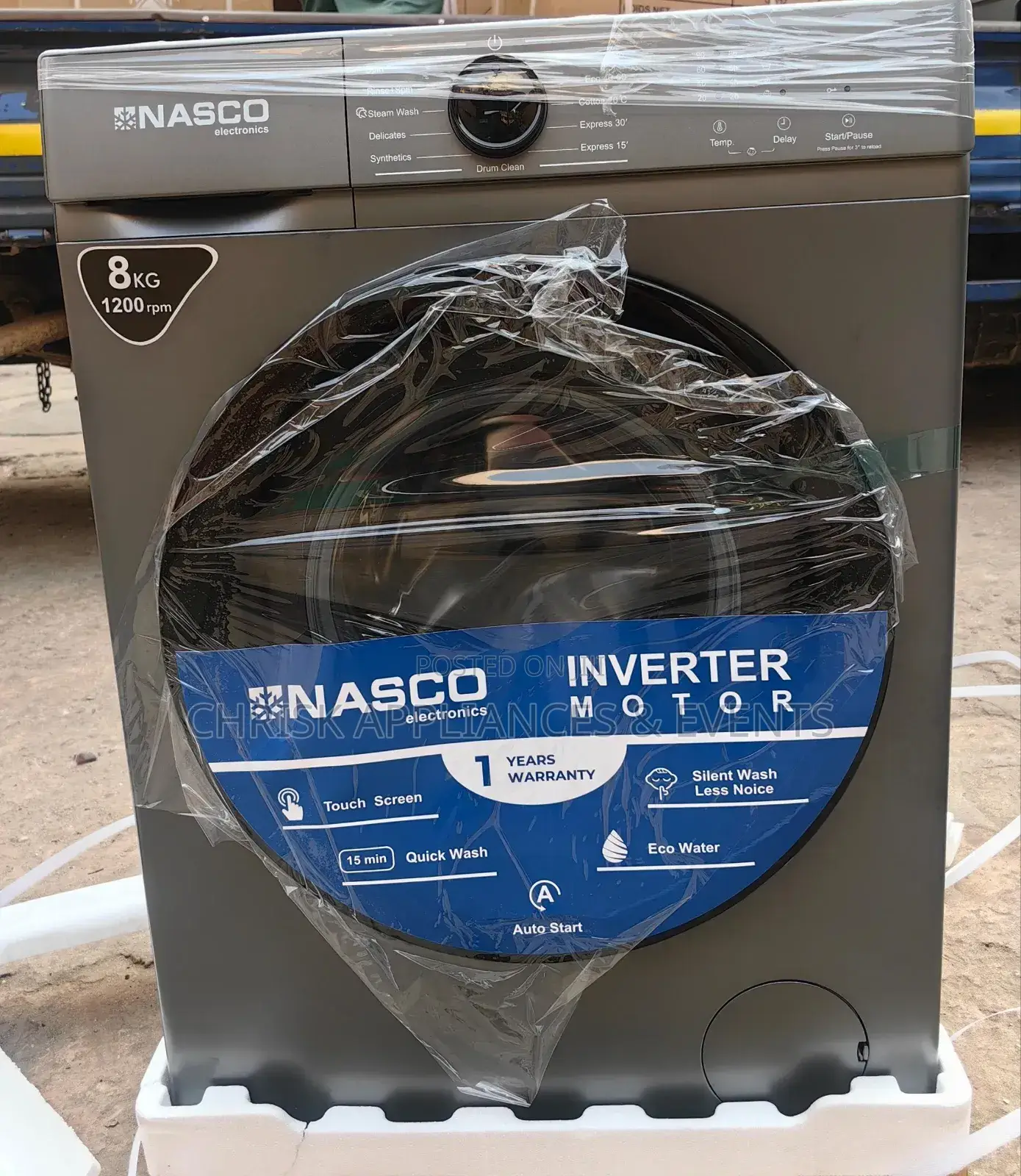 Nasco 8kg Front Load Fully Automatic Inverter Washing Machine 1200rpm