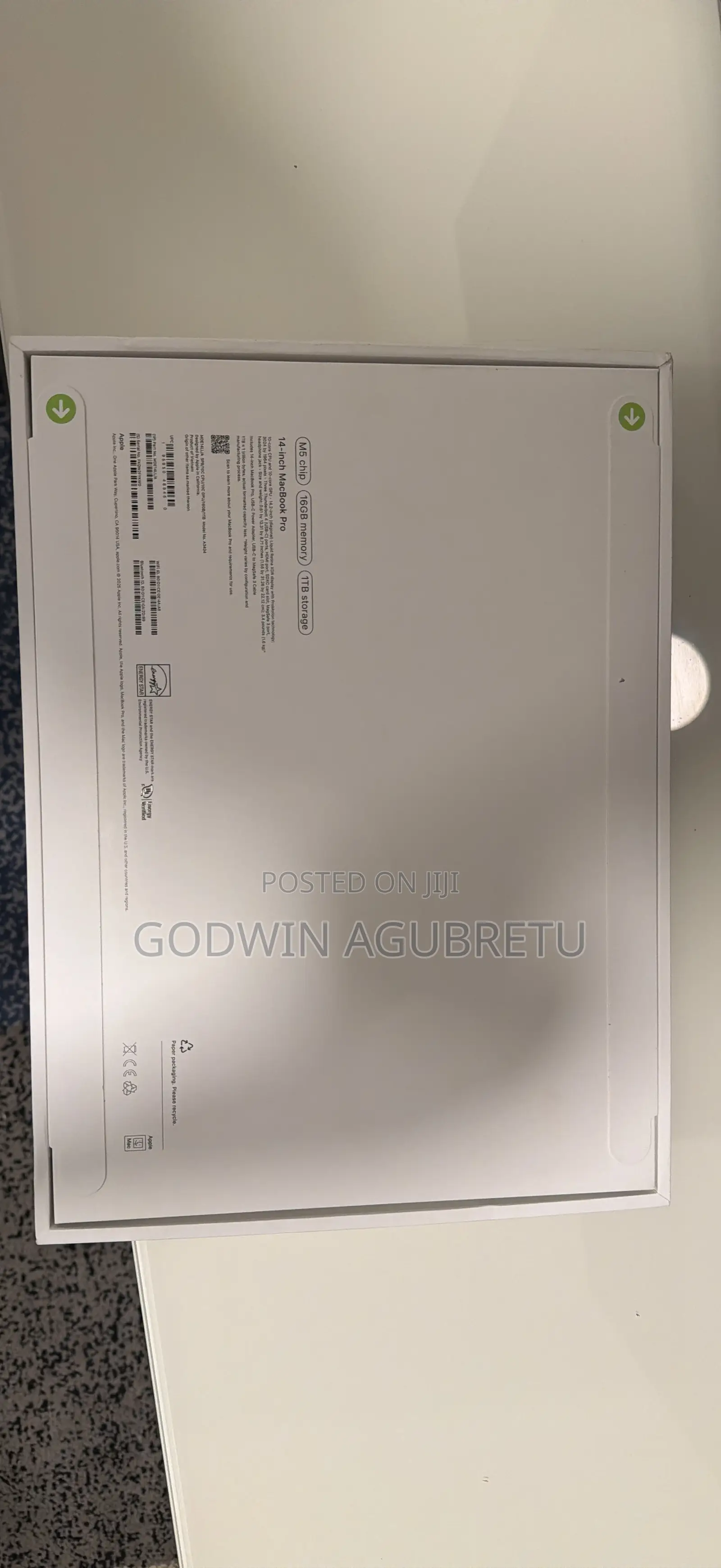 New Laptop Apple MacBook Pro 16GB Apple M5 Pro HDD+SSD 1T