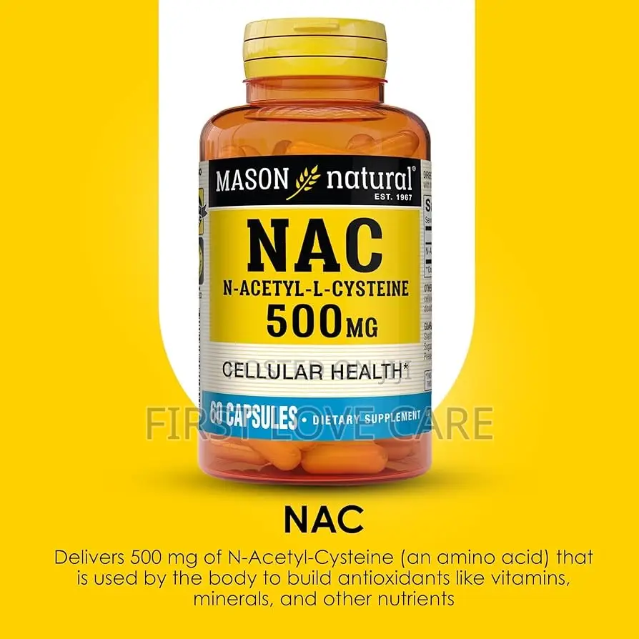 Mason Natural Nac N,Acetyl,L,Cysteine 500 Mg, Supports Normal,60 Caps