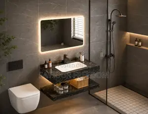 Modern Led Bathroom Mirror With Luxury Vanity Set
