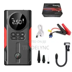 Emergency Car Kit: Car Battery Jumper, Tire Pumper