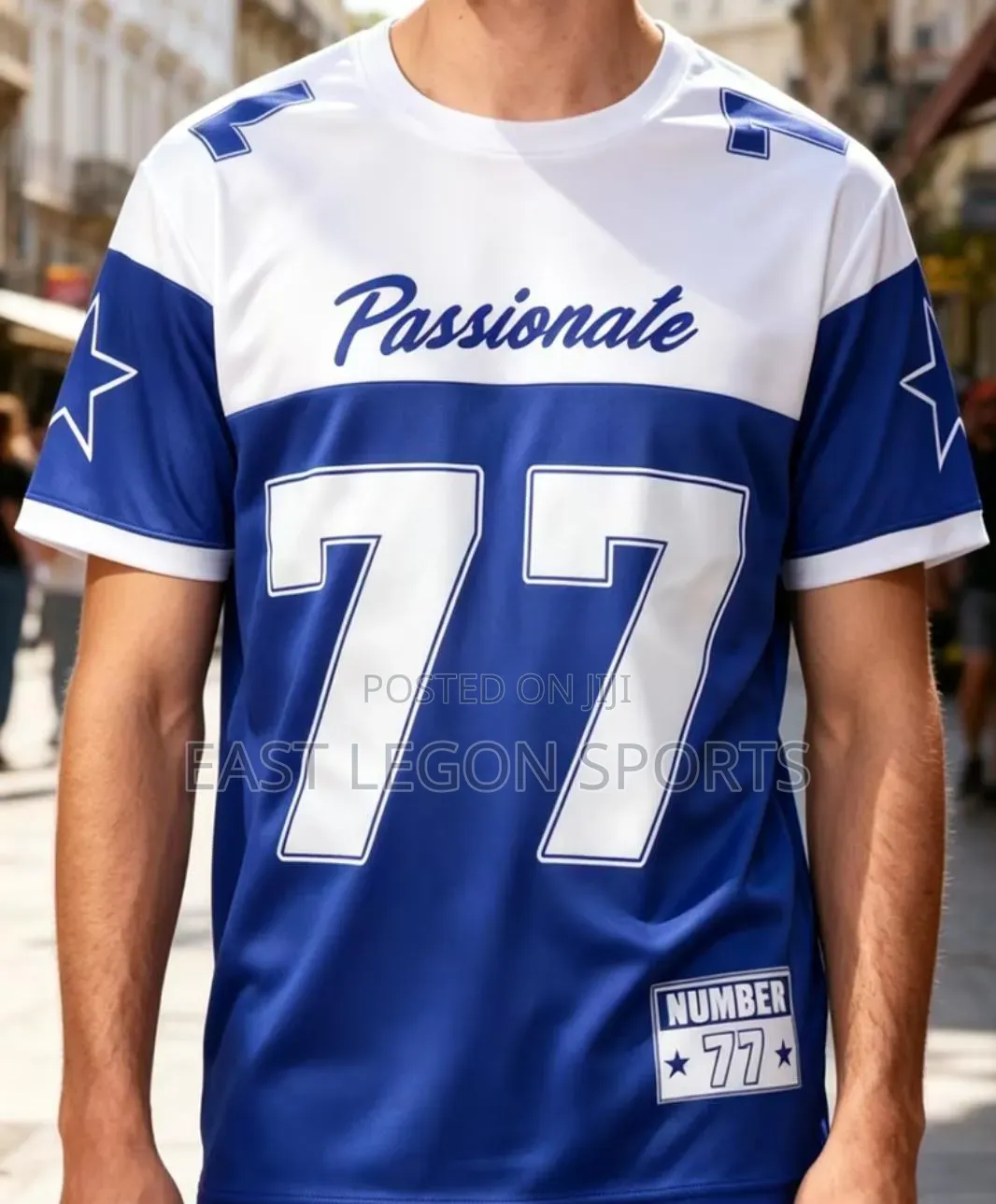 Baseball Tops Unisex NFL Jersey Number Print Blue
