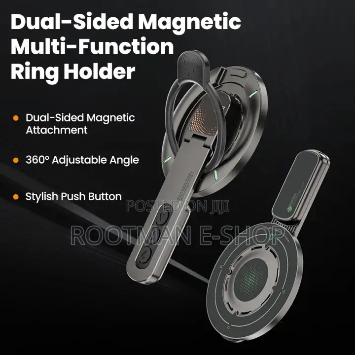 Double Sided Adjustable Magnetic Phone Holder With Silicon Ring
