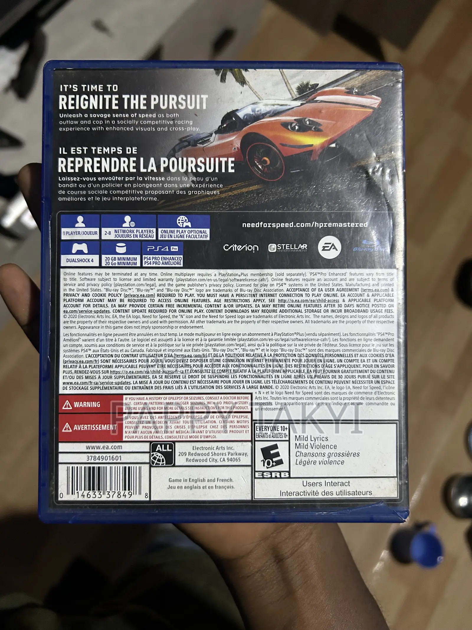 NFS Hot Pursuit Remastered Payday Crimewave Cd for Ps4 250 Each