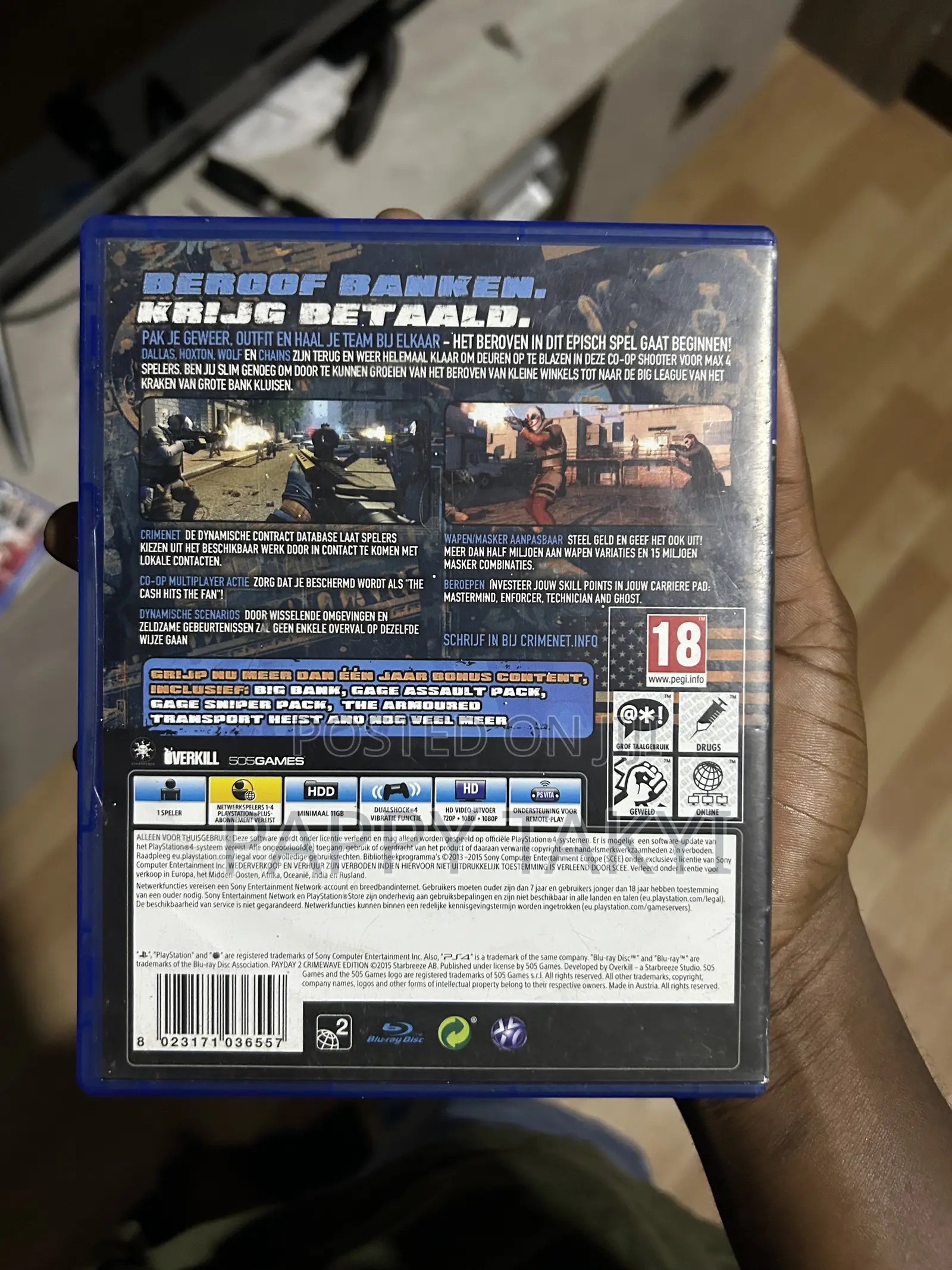 NFS Hot Pursuit Remastered Payday Crimewave Cd for Ps4 250 Each
