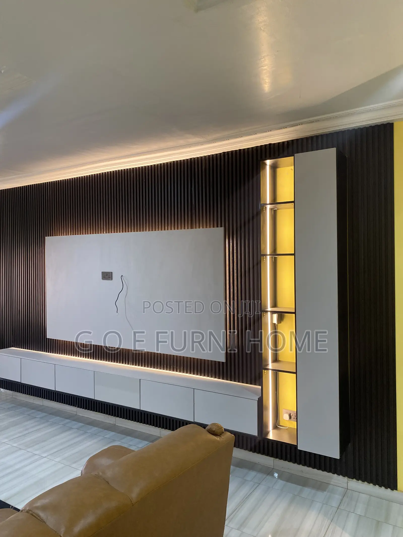 Tv Console With Fluted Panels