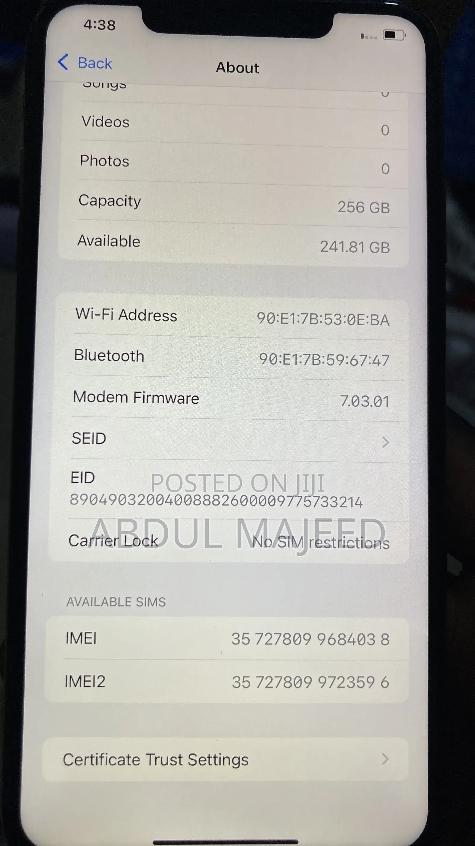 Apple iPhone XS Max 256 GB White
