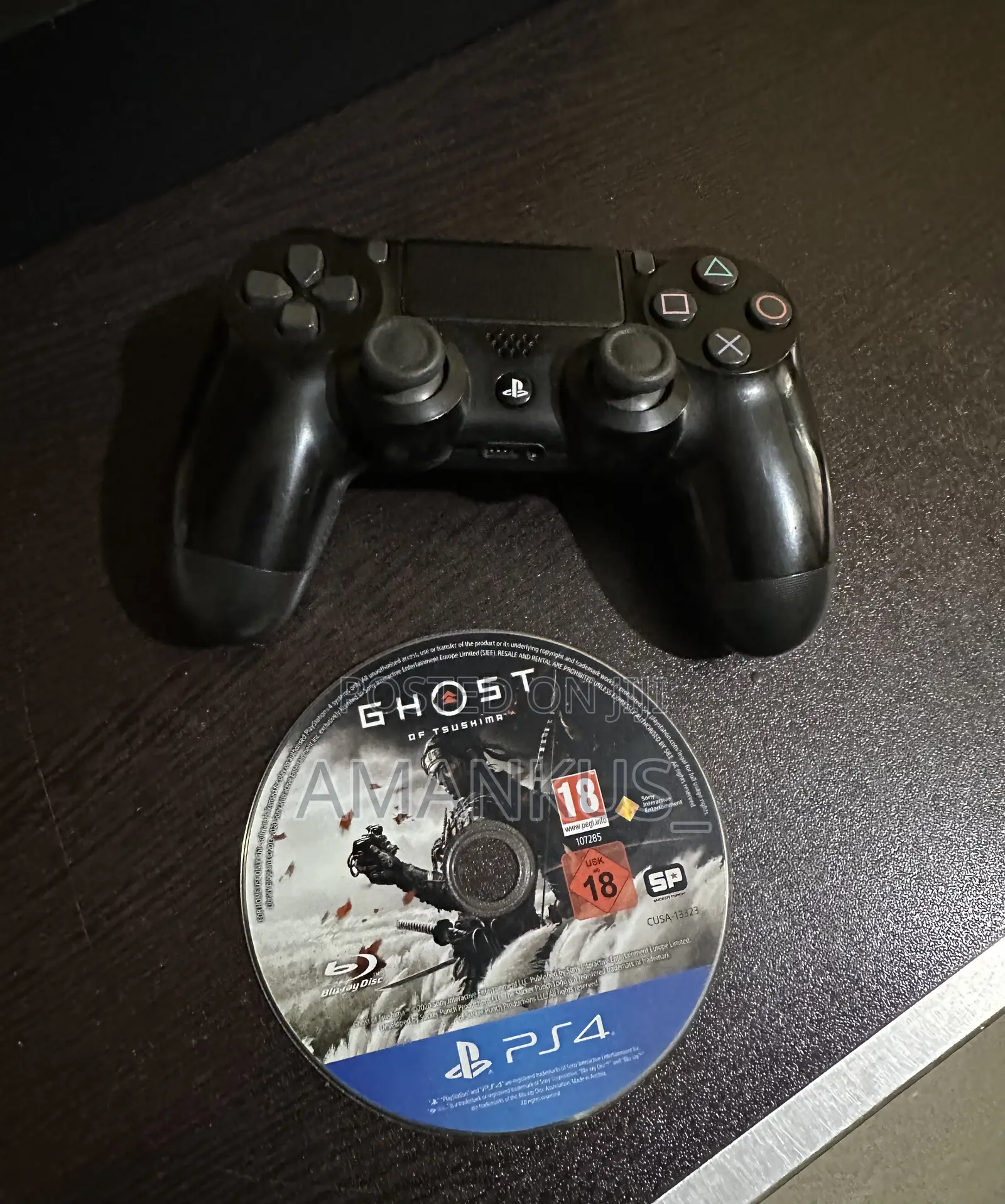Original Ps4 Controller Plus Ghost of Tsushima Cd