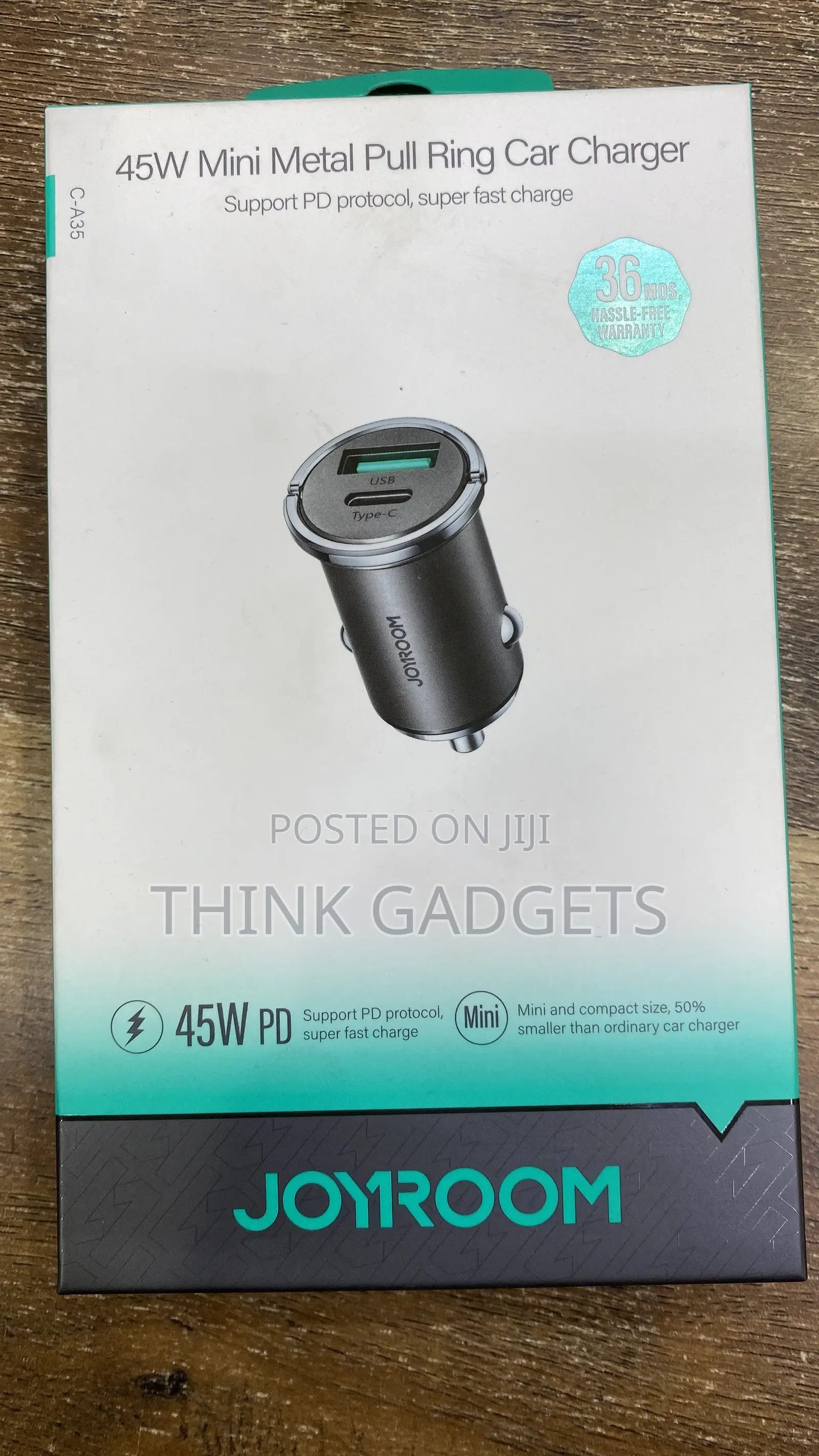 45watts Mini Metal Pull Ring Car Charger